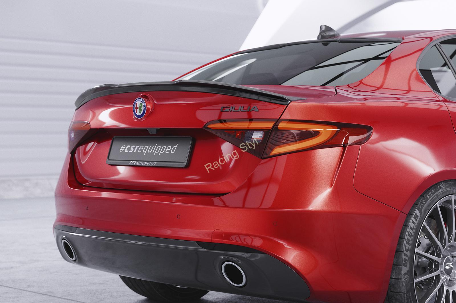 Alfa Romeo Giulia (Typ 952) spoiler na víko kufru Glossy Black CSR Lesk.
