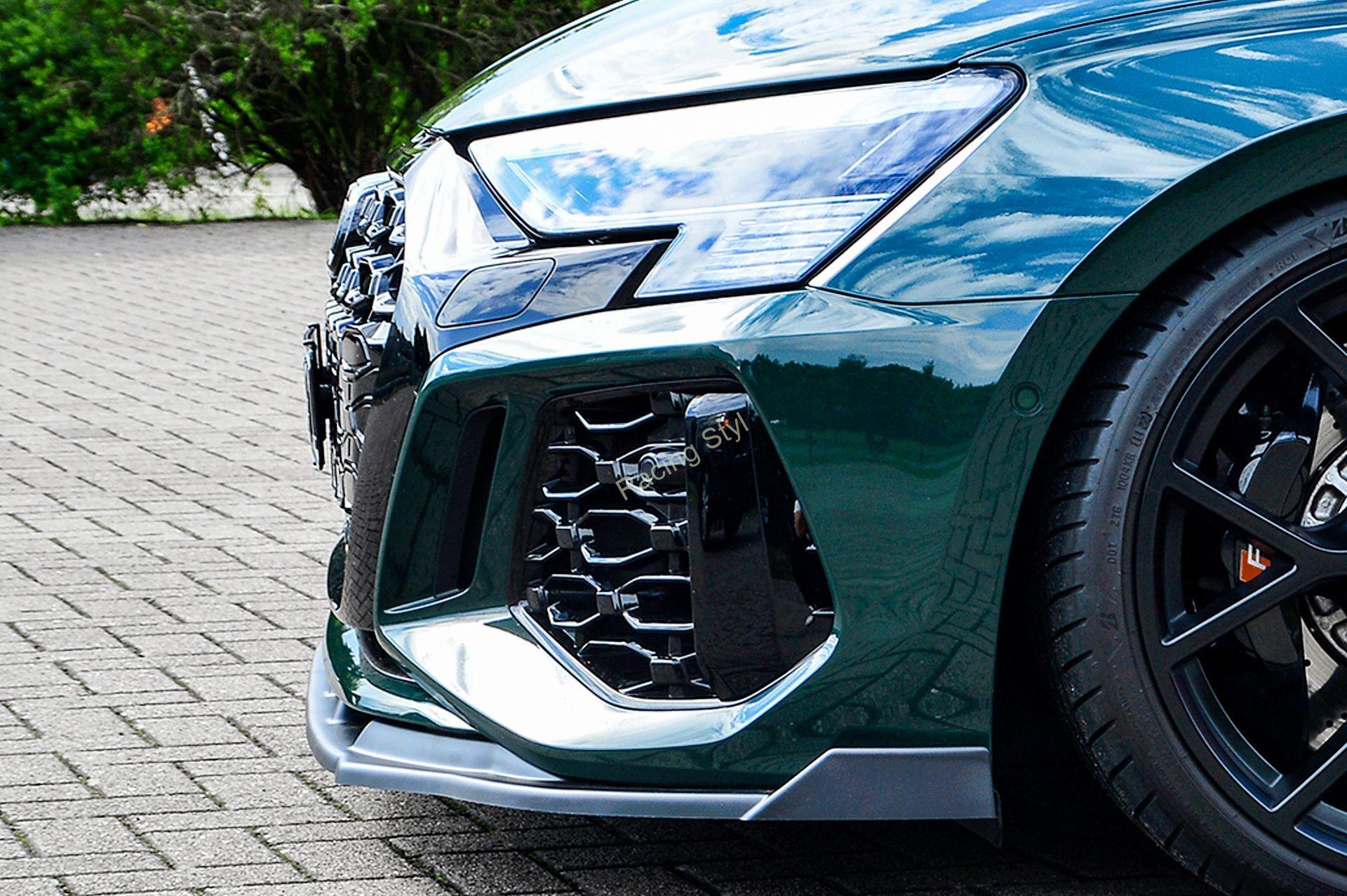 Audi RS3 8Y přední spoiler lipa Glossy Black s křidélky IN Tuning Lesk.