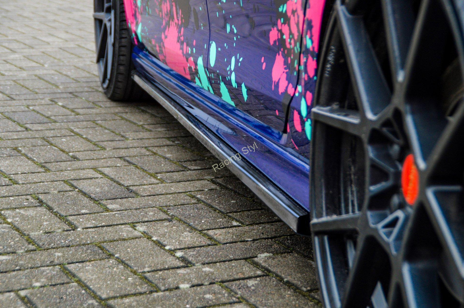 VW Golf 7 R/ R-Line nástavce na boční prahy Glossy Black IN Tuning Lesk.