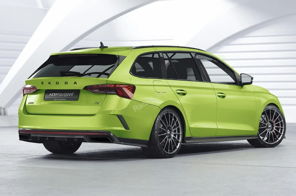 Škoda Octavia 4 RS/ RS Plus boční spoilery na zadní nárazník Glossy Black CSR Lesk.