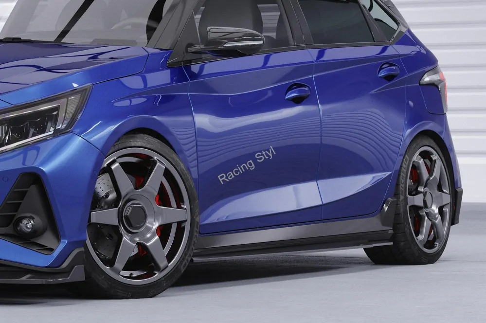 Hyundai I20 (BC3) N/ N-Line nástavce na boční prahy Glossy Black CSR Lesk.