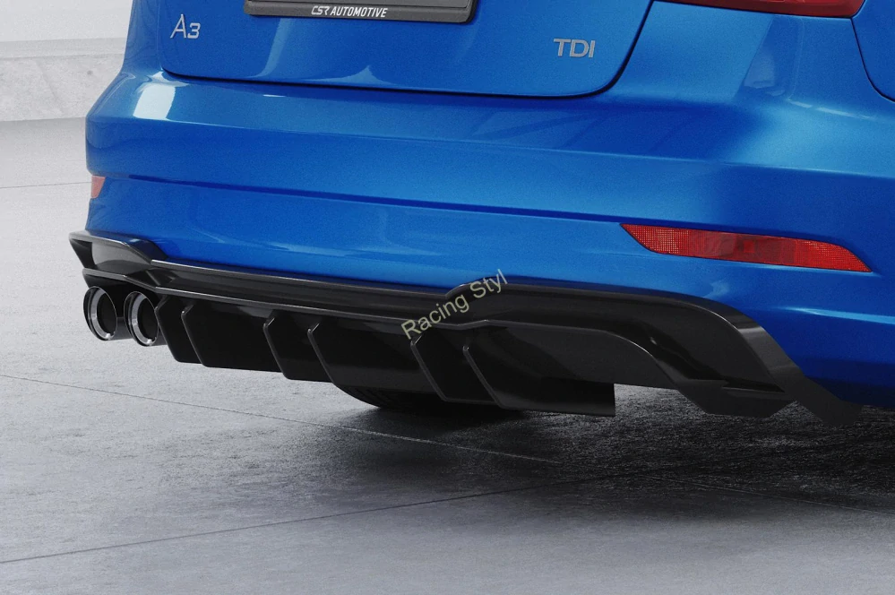 Audi A3 S-Line 8V Sedan/ Cabrio spoiler na zadní nárazník Glossy Black CSR Lesk.
