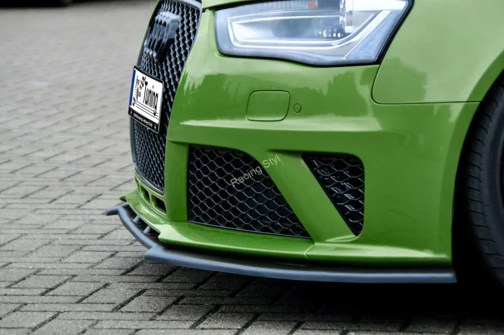 Audi RS4 B8 přední spoiler lipa Glossy Black IN Tuning Lesk.