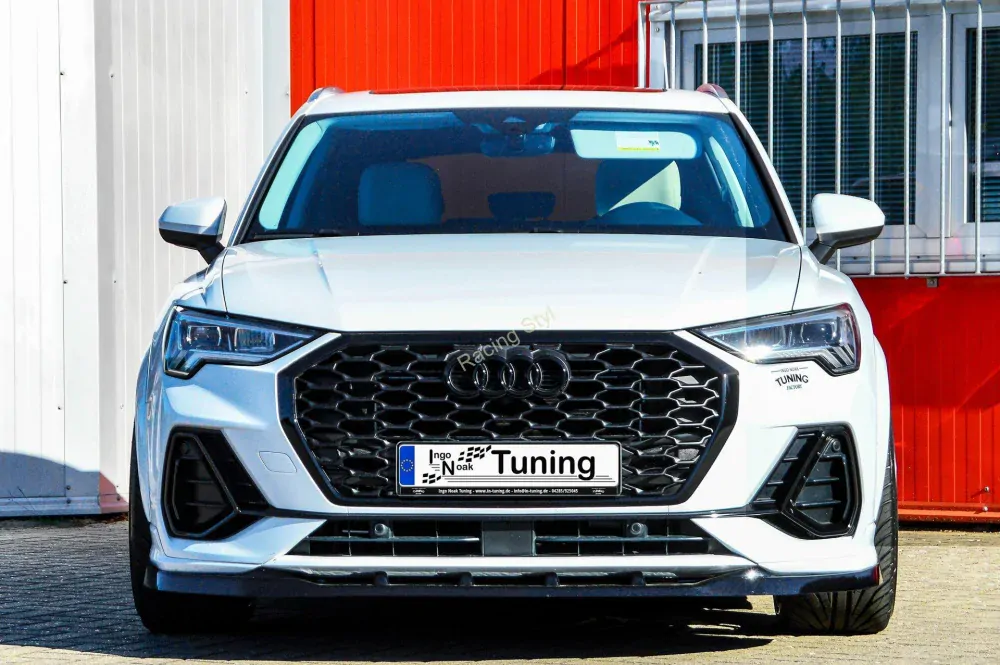 Audi Q3 F3/F3N S-Line spoiler pod přední nárazník Glossy Black IN Tuning Lesk.