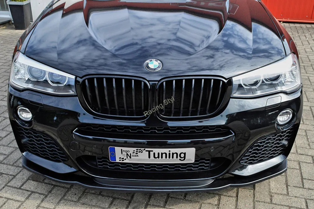 BMW X3/ X4 F25/ F26 ​​M-Paket spoiler pod přední nárazník Glossy Black IN Tuning Lesk.