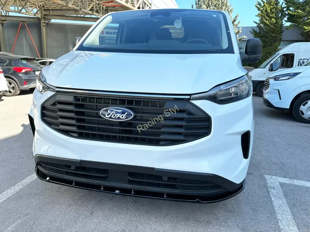 Ford Transit Custom 2023- přední spoiler lipa Glossy Black MD Design Lesk.