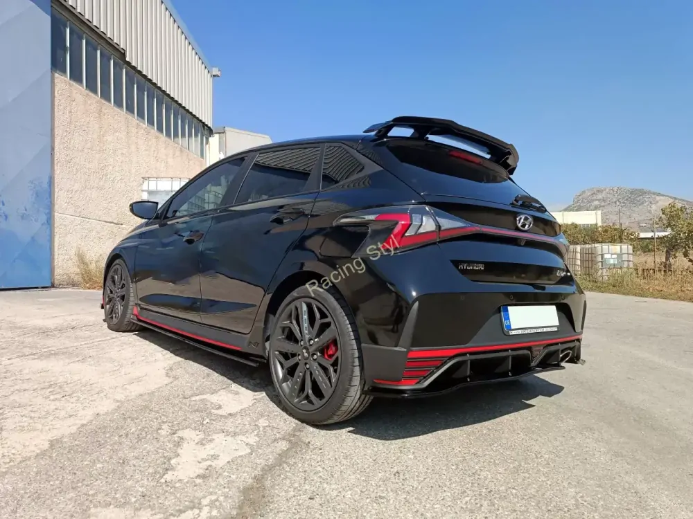 Hyundai i20 N spoiler pod zadní nárazník Glossy Black MD Design Lesk.
