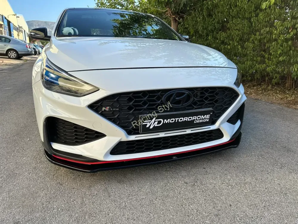 Hyundai i30 N / N-Line Facelift přední spoiler lipa Glossy Black MD Design Lesk.