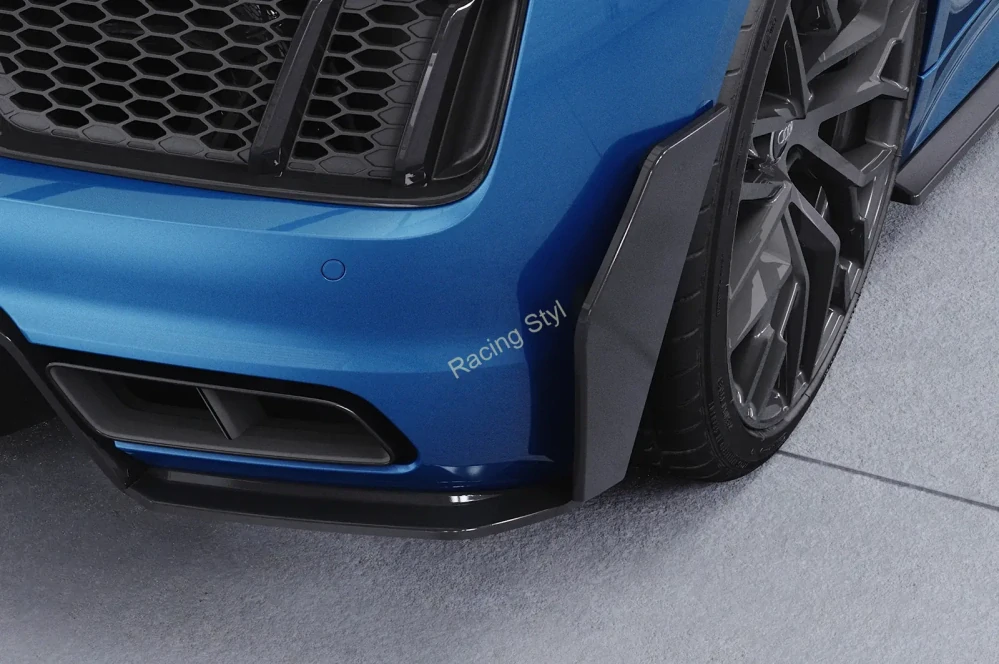 Audi R8 Facelift 4S boční spoilery na zadní nárazník Glossy Black CSR Lesk.