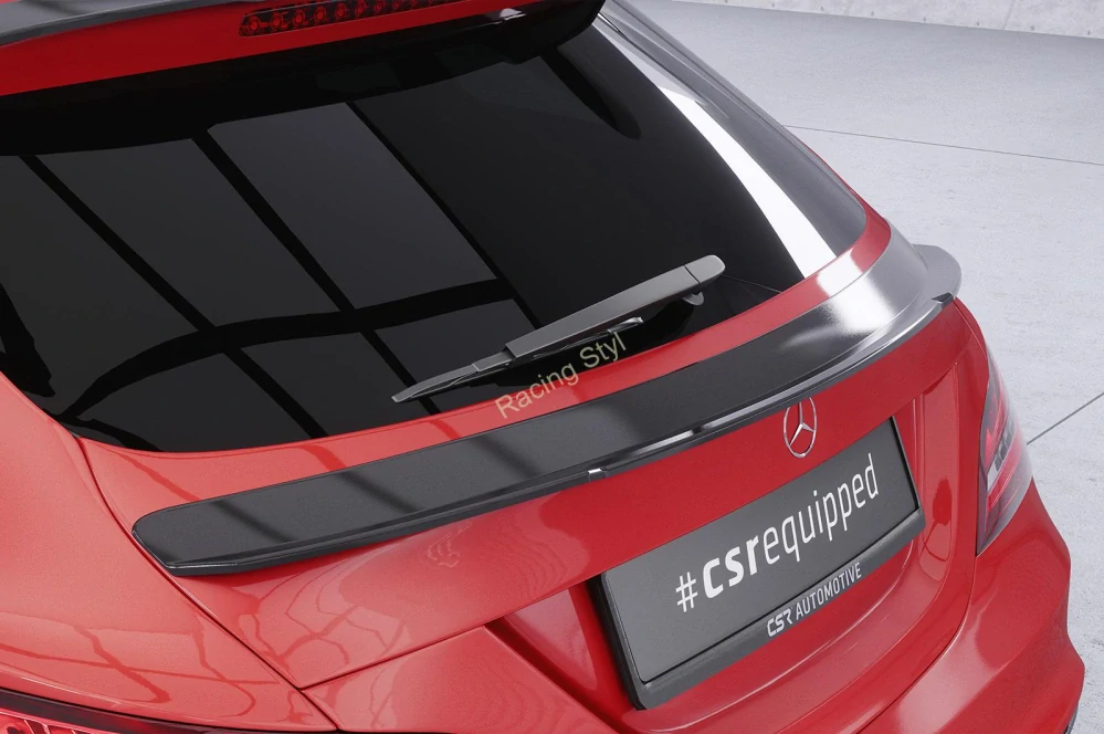 Mercedes Benz CLA X117 Shooting Brake spoiler pod zadní okno Glossy Black CSR Lesk.