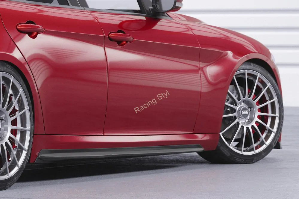 Alfa Romeo Giulia (Typ 952) spoiler na boční prahy Glossy Black CSR Lesk.