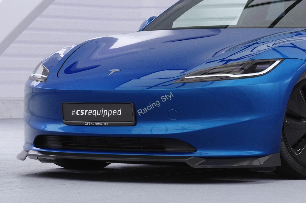Tesla Model 3 Facelift přední spoiler lip Glossy Black CSR Lesk