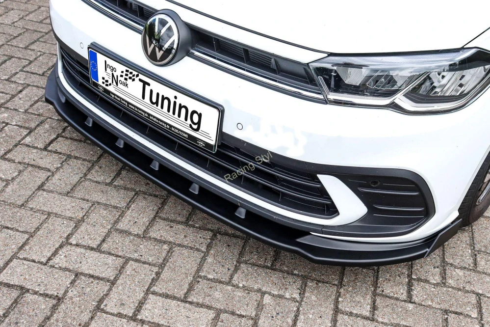 VW Polo 6 2G Facelift přední spoiler lip s křidélky Glossy Black IN Tuning Lesk.