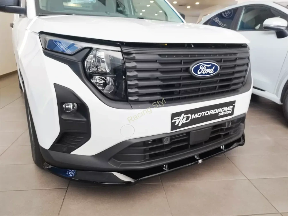 Ford Transit Courier přední spoiler lip Glossy Black MD Design Lesk.