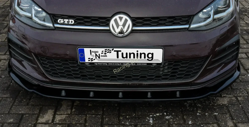 VW Golf 7 GTI/ GTD AU Facelift přední spoiler lip s křidélky Glossy Black IN Tuning Lesk