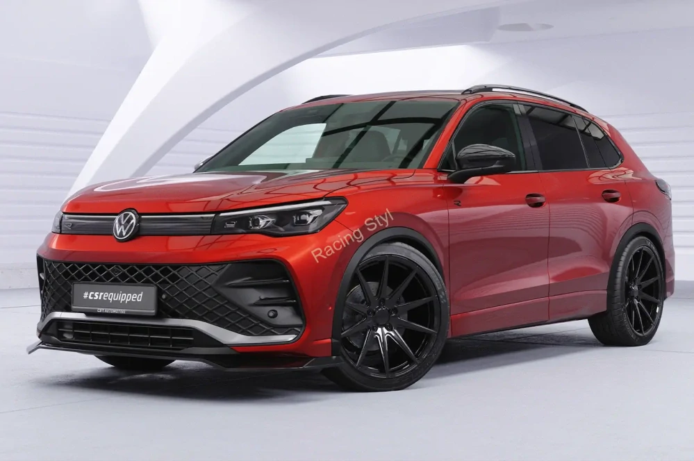 VW Tiguan 3 R-Line přední spoiler lip Glossy Black CSR Lesk