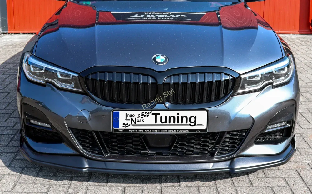 BMW 3 G20/21 M340i přední spoiler lip s křidélky Glossy Black IN Tuning Lesk