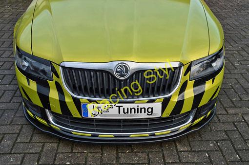 Škoda Superb II 3T Stylingpaket přední spoiler lipa Glossy Black IN Tuning Lesk.