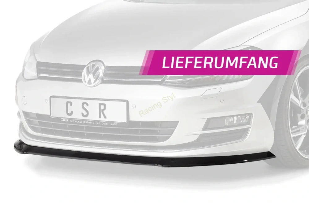 VW Golf 7 přední spoiler lip Glossy Black CSR Lesk