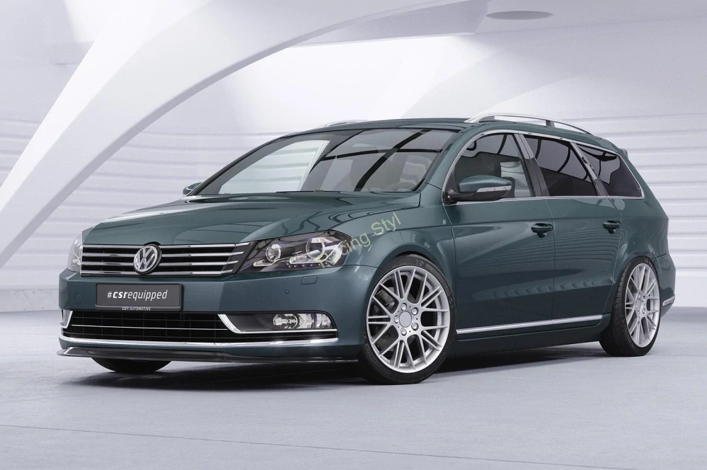 VW Passat B7 přední spoiler lipa Glossy Black CSR Lesk.