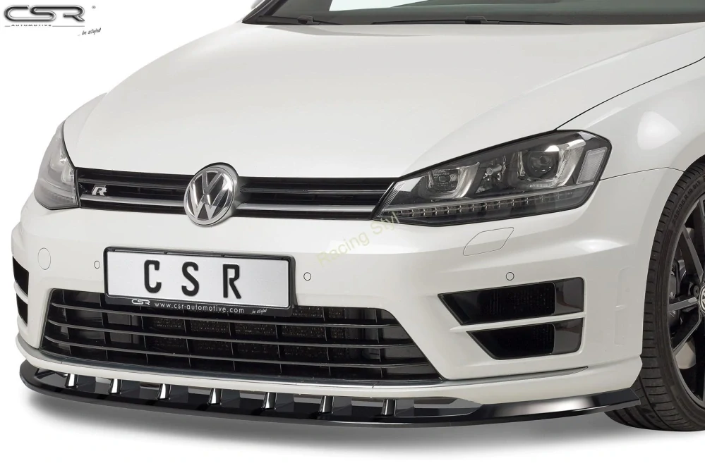VW Golf 7 R přední spoiler lipa Glossy Black CSR Lesk.