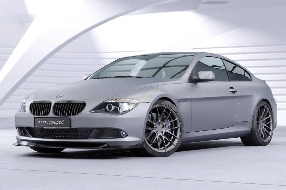 BMW 6 E63/ E64 LCI přední spoiler lipa Glossy Black CSR Lesk.