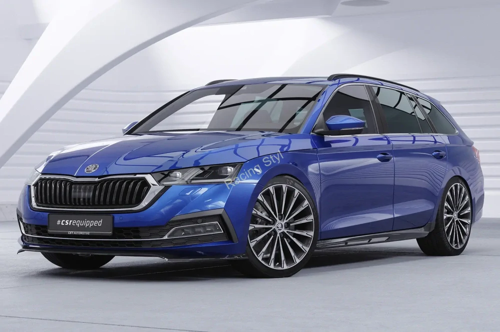 Škoda Octavia 4 přední spoiler lip Glossy Black CSR Lesk.