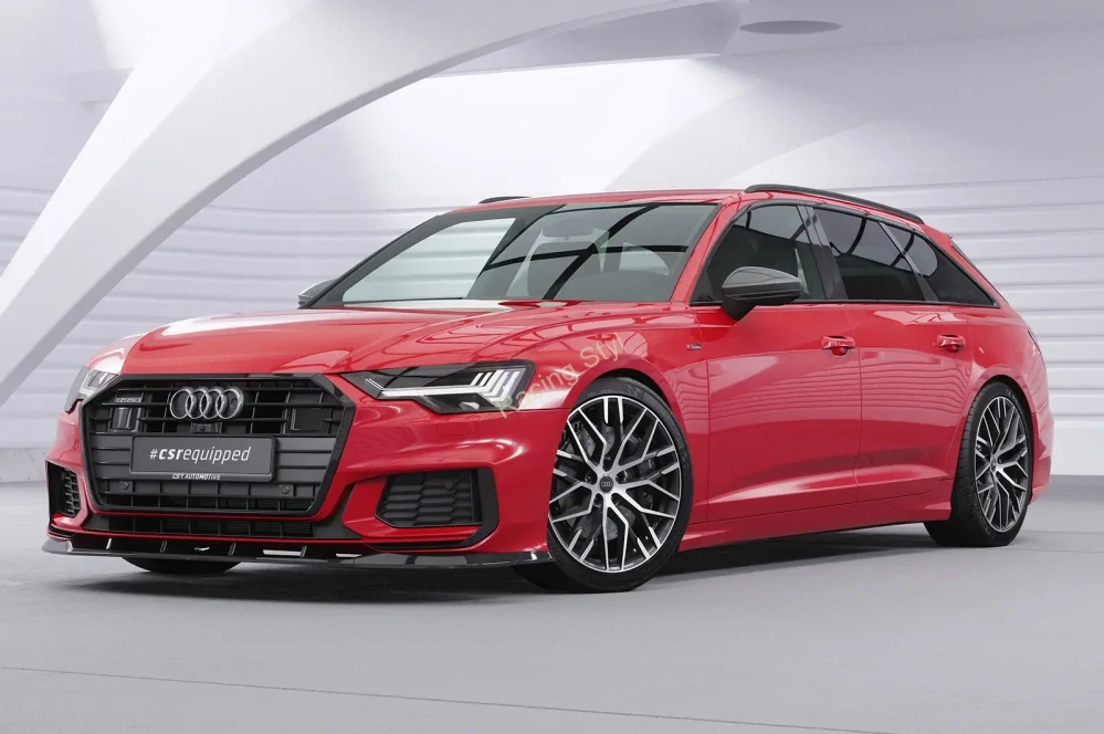 Audi A6 C8 4K S-Line/ S6 C8 4K přední spoiler lip Glossy Black CSR Lesk.