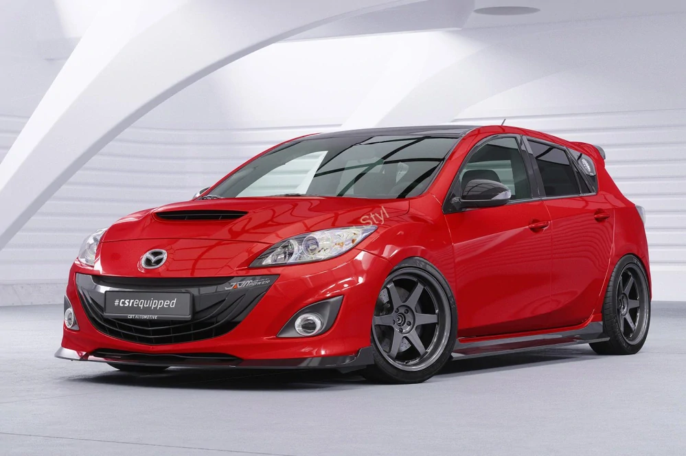 Mazda 3 (typ BL) MPS přední spoiler lipa Glossy Black CSR Lesk.