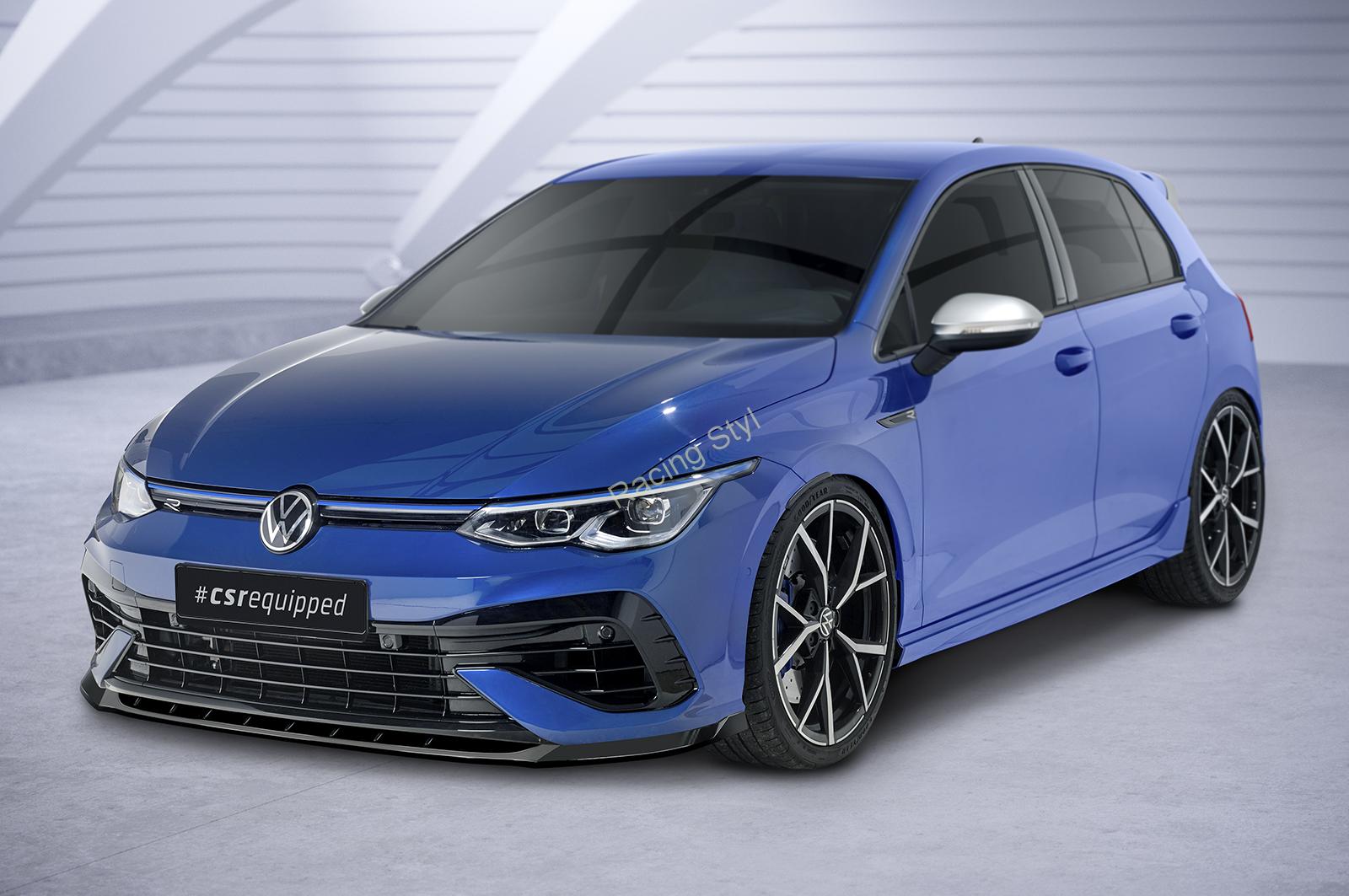 VW Golf 8 (CD) R přední spoiler lipa Glossy Black CSR Lesk.