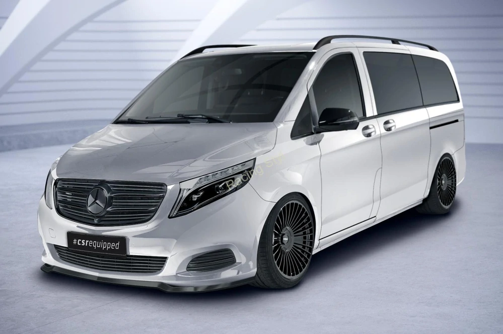 Mercedes Benz V-Class 447 přední spoiler lipa Glossy Black CSR Lesk.