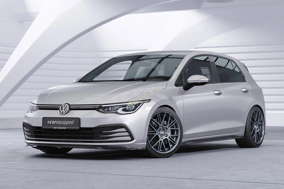 VW Golf 8 typ CD přední spoiler lipa Glossy Black CSR Lesk.