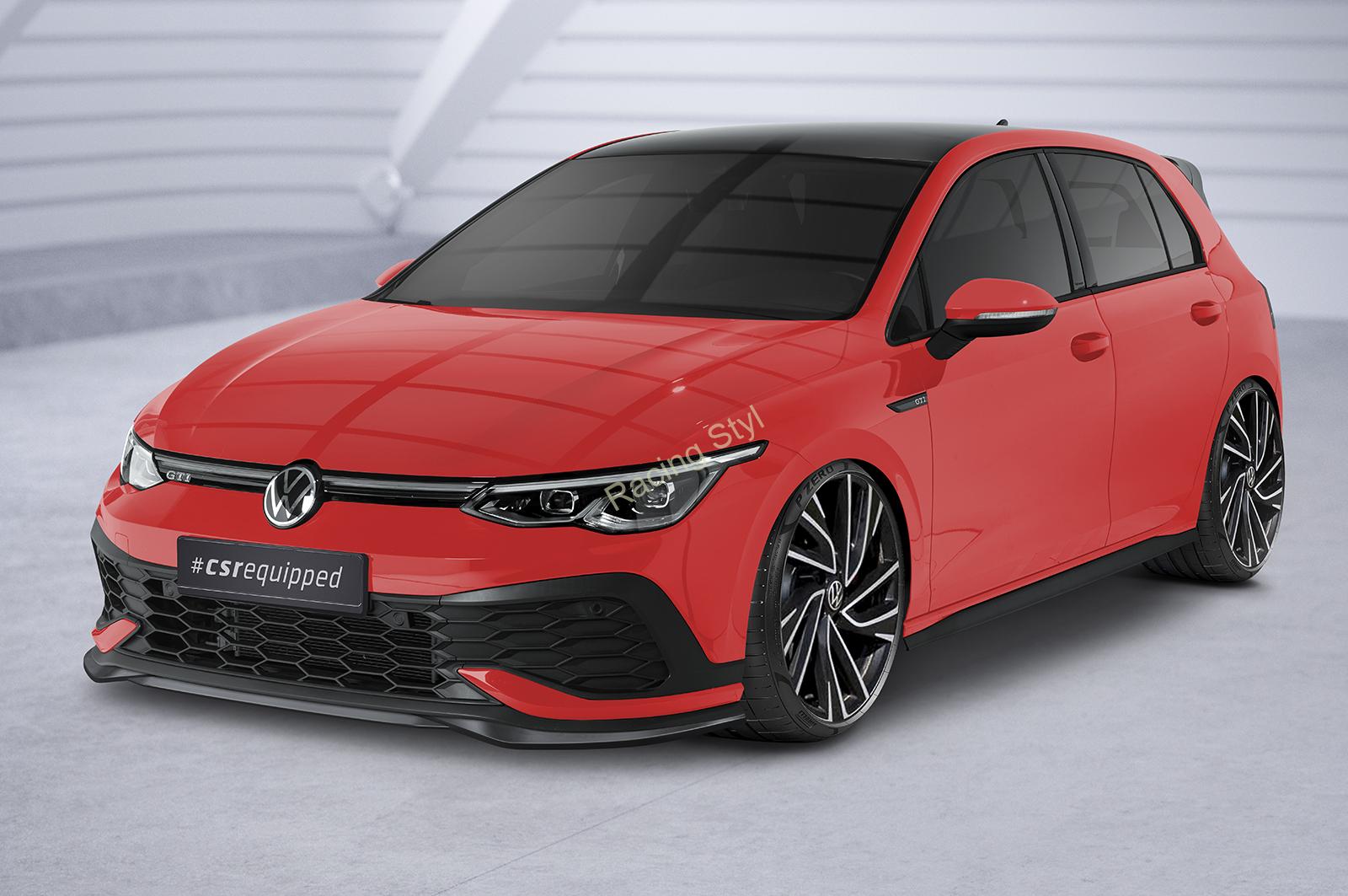 VW Golf 8 (typ CD) GTI Clubsport přední spoiler lipa Glossy Black CSR Lesk
