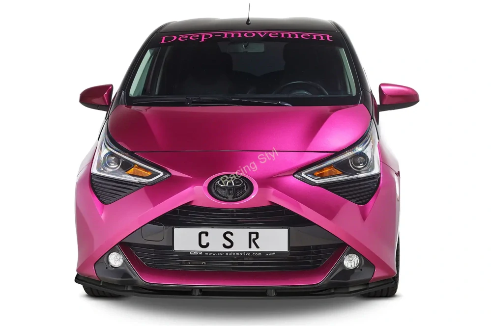 Toyota Aygo 2 Facelift přední spoiler lip Glossy Black CSR Lesk