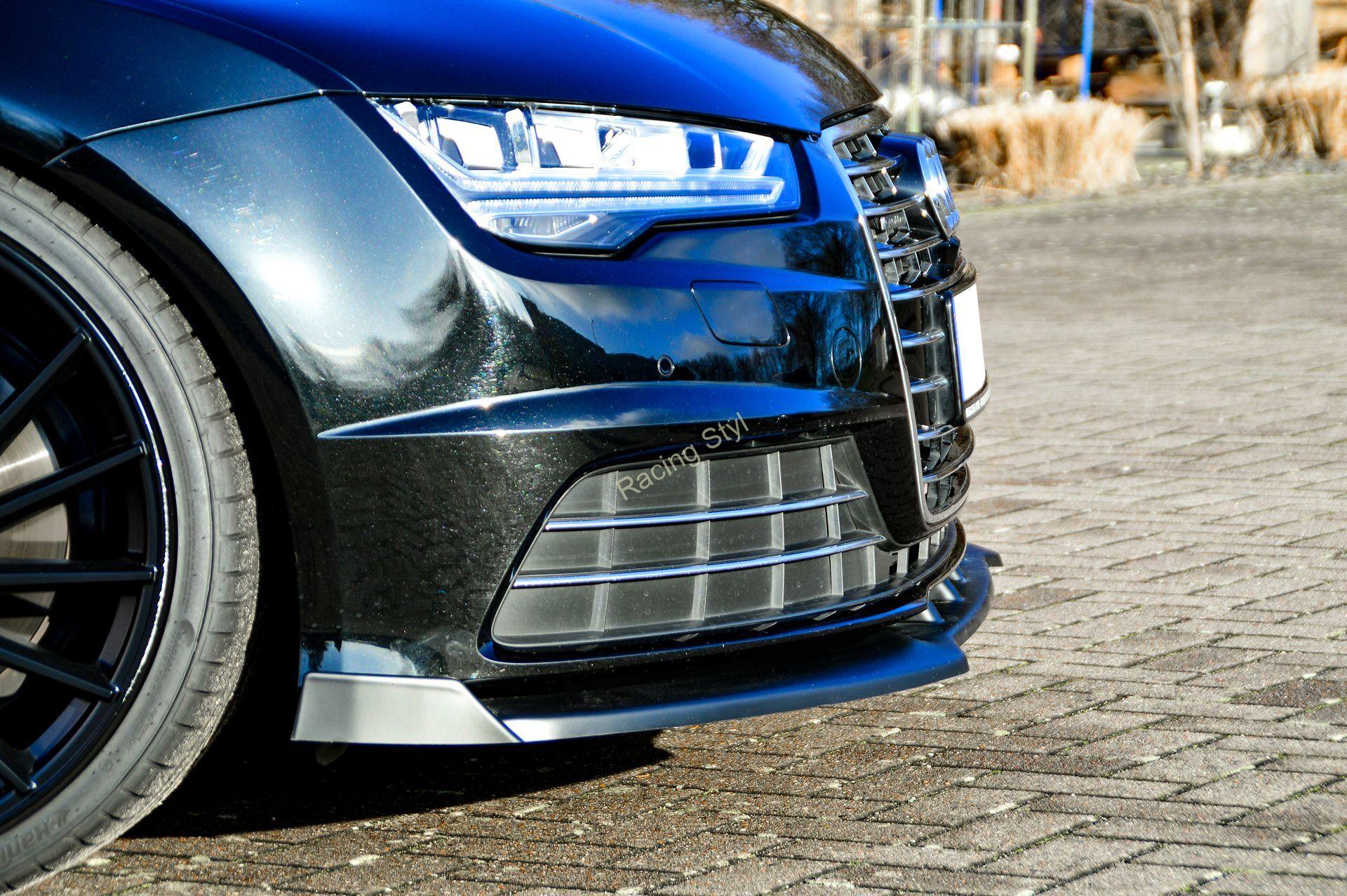 Audi A7 C7 4G Facelift přední spoiler lipa Glossy Black s křidélky IN Tuning Lesk.