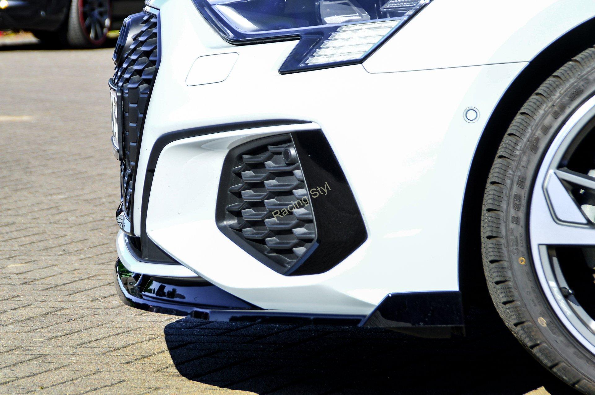 Audi A3 8Y S-Line/ S3 přední spoiler lipa s křidélky IN Tuning Matt.