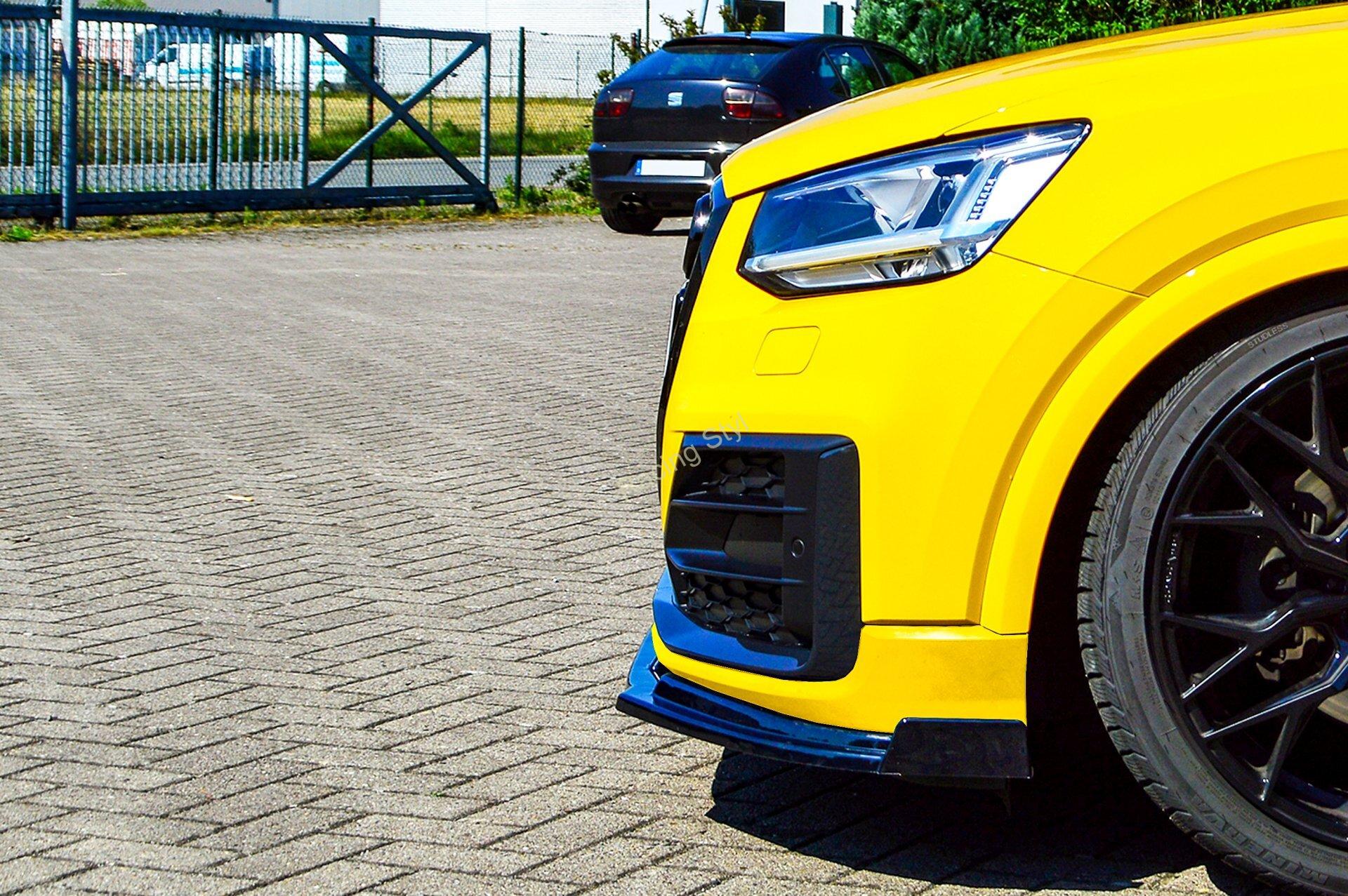 Audi Q2 Sport GA přední spoiler lipa Glossy Black s křidélky IN Tuning Lesk.