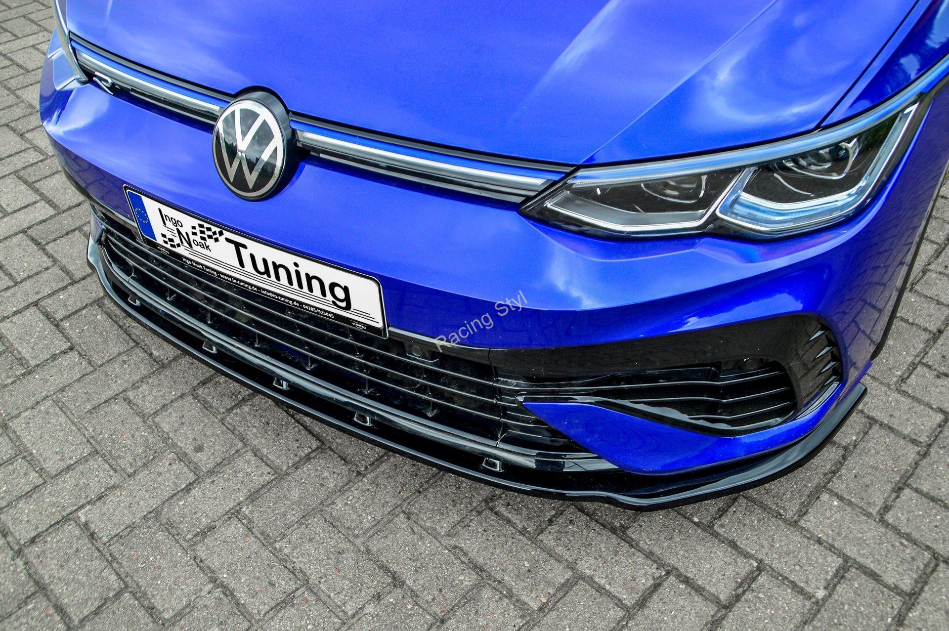 VW Golf 8 R přední spoiler lipa Glossy Black IN Tuning Lesk.