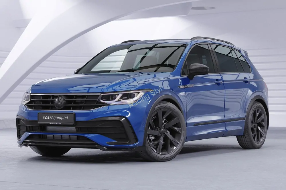 VW Tiguan 2 Facelift R-Line přední spoiler lip Glossy Black CSR Lesk