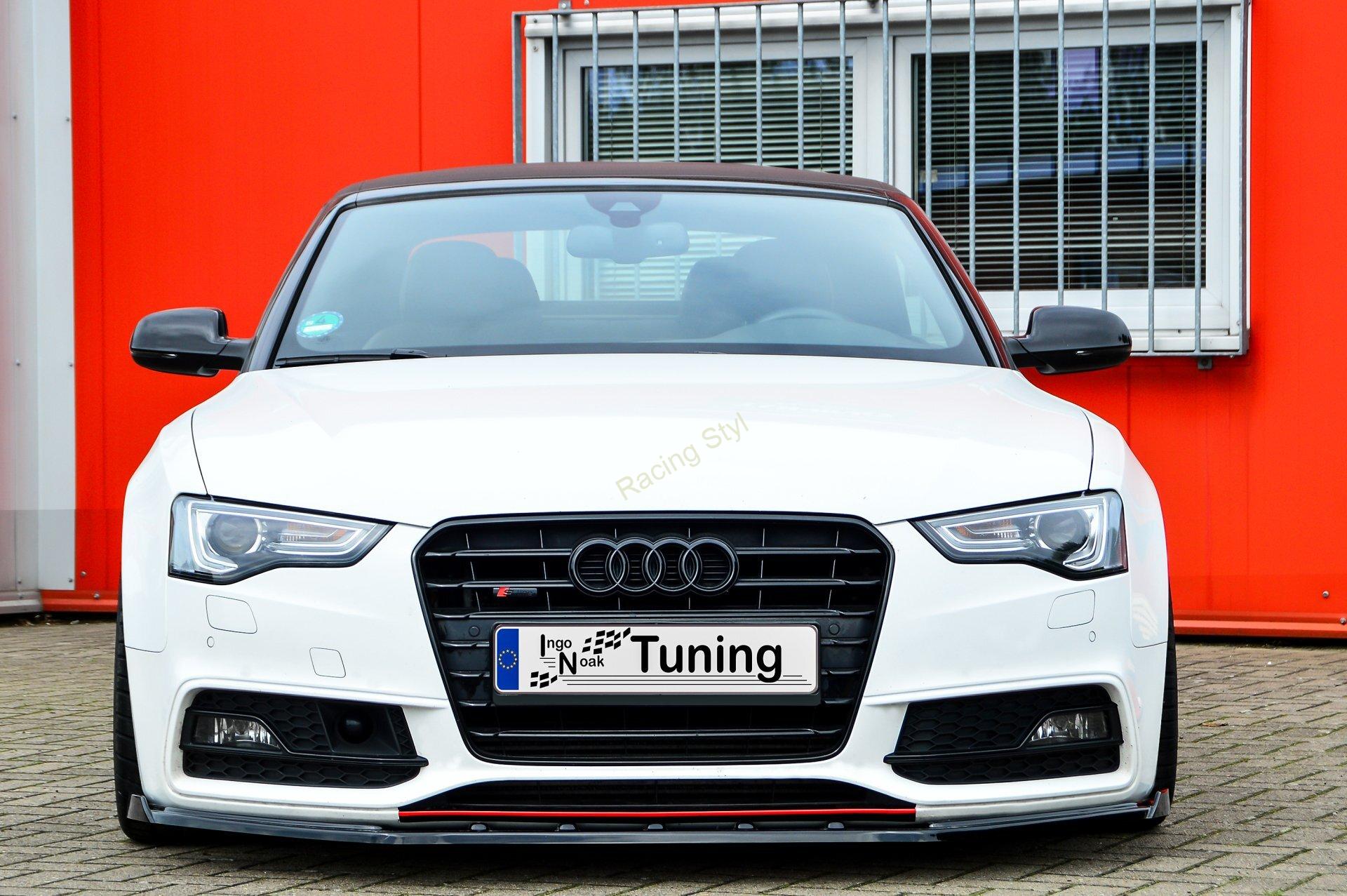 Audi A5 B8 Facelift S-Line přední spoiler lipa Glossy Black s křidélky IN Tuning Lesk.