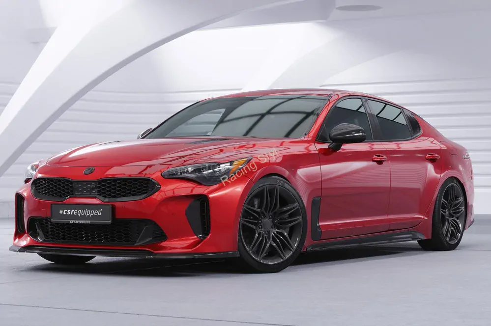 Kia Stinger GT nástavce na boční prahy Glossy Black CSR Lesk.