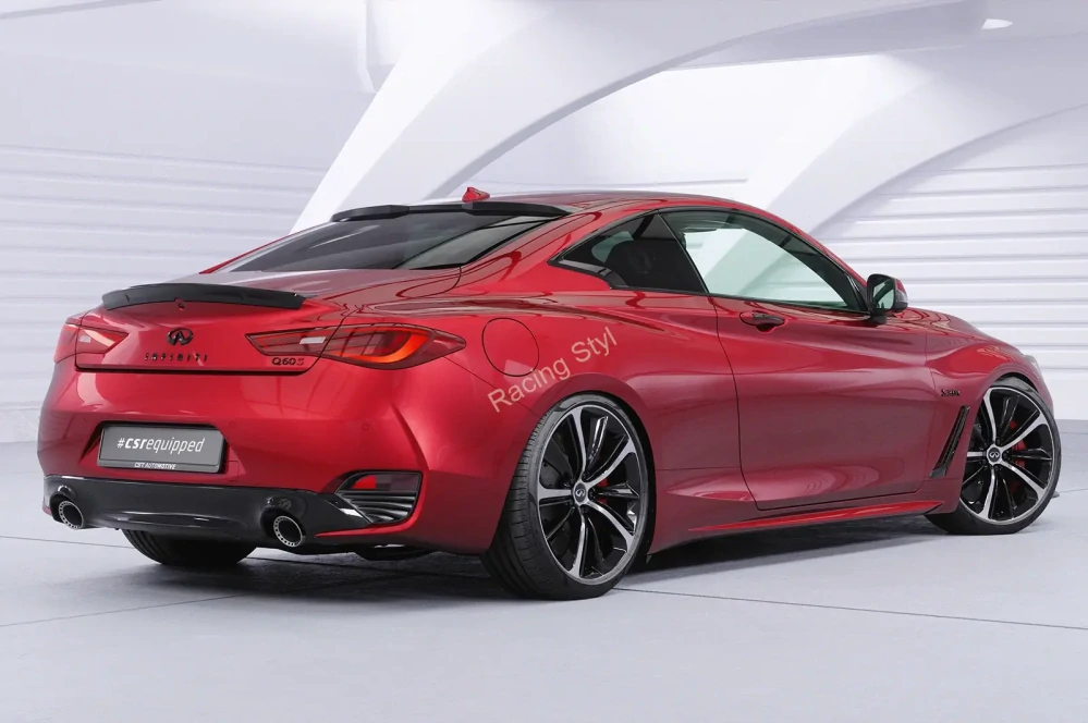 Infiniti Q60 Coupe spoiler na zadní okno Glossy Black CSR Lesk.