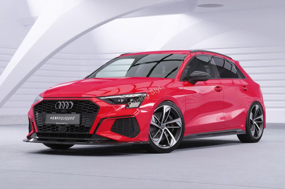 Audi A3 S-Line/ S3 (8Y) nástavce na boční prahy Glossy Black CSR Lesk