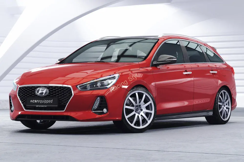 Hyundai I30 (PD) nástavce na boční prahy Glossy Black CSR Lesk.