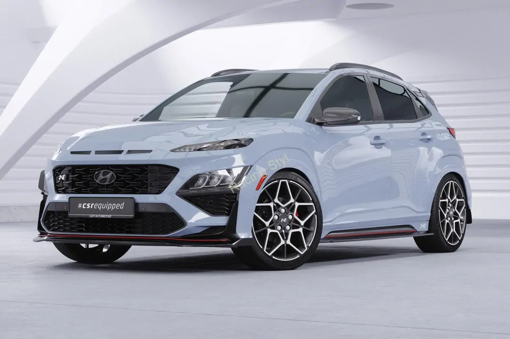 Hyundai Kona (1. gen.) N/ N-Line nástavce na boční prahy Glossy Black CSR Lesk.