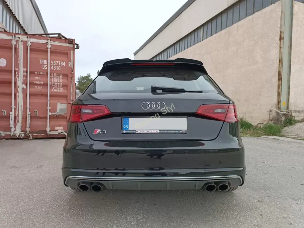 Audi S3/ A3 S-Line 8V/ 8V FL Hatchback/ Sportback spoiler nad zadní okno Glossy Black MD Design Lesk.