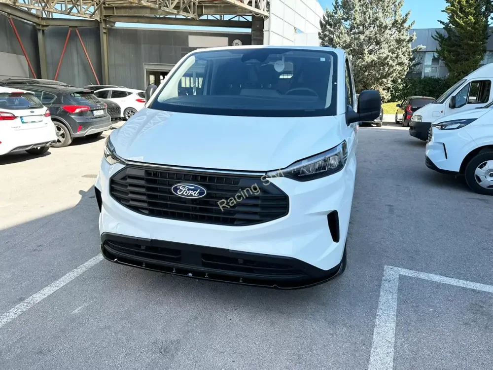 Ford Transit Custom 2023- přední spoiler lipa Glossy Black MD Design Lesk.