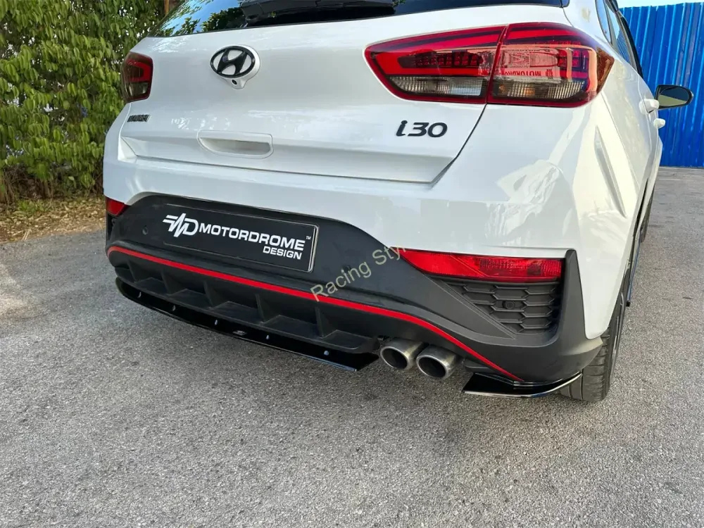 Hyundai i30 N-Line Facelift spoiler pod zadní nárazník Glossy Black MD Design Lesk.