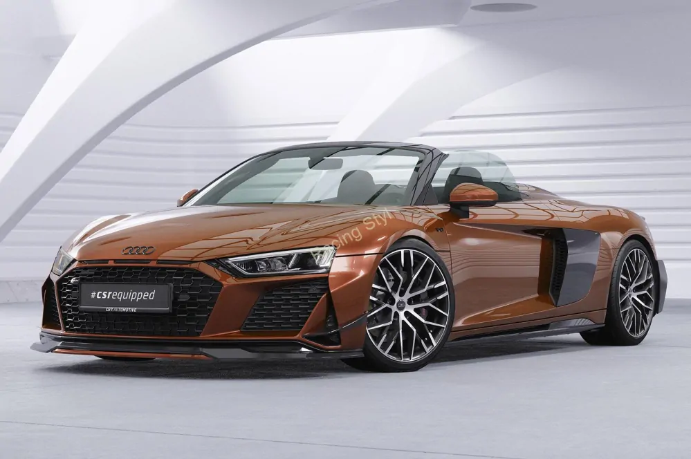Audi R8 4S Facelift boční křidélka na přední nárazník Glossy Black CSR Lesk.