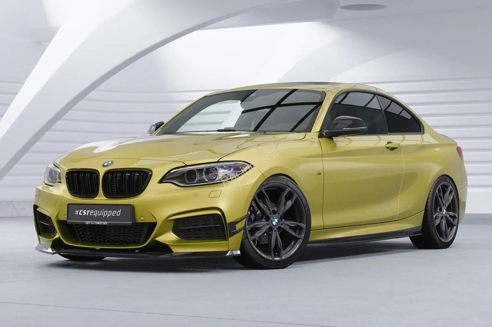 BMW 2 F22/ F23 M-Paket/ M2 boční spoilery na přední nárazník Glossy Black CSR Lesk